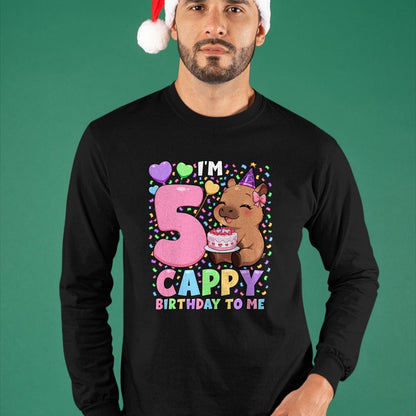Cute Capybara Shirt, Funny Capybara UnisexT-Shirt/Hoodie/Sweatshirt HLT00 - Capybara Birthday Shirt 5 Kawaii Girl Capybara 5th Birthday T-Shirt