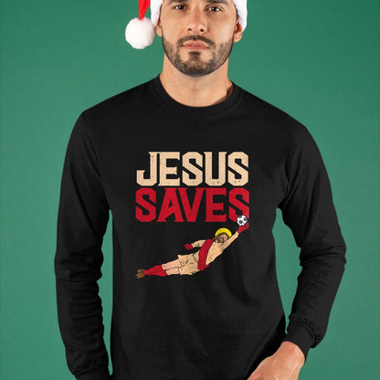 Christian Tee, Christian Faith Unisex T-Shirt/Hoodie/Sweatshirt HLT00 - Jesus Saves Soccer Football Goalie Sport God Christian Gift T-Shirt
