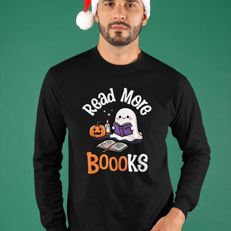 Best Teacher Shirt, Funny Teacher UnisexT-Shirt/Hoodie/Sweatshirt HLT00 - Halloween Ghost Reading Read More Books Librarian Teacher T-Shirt
