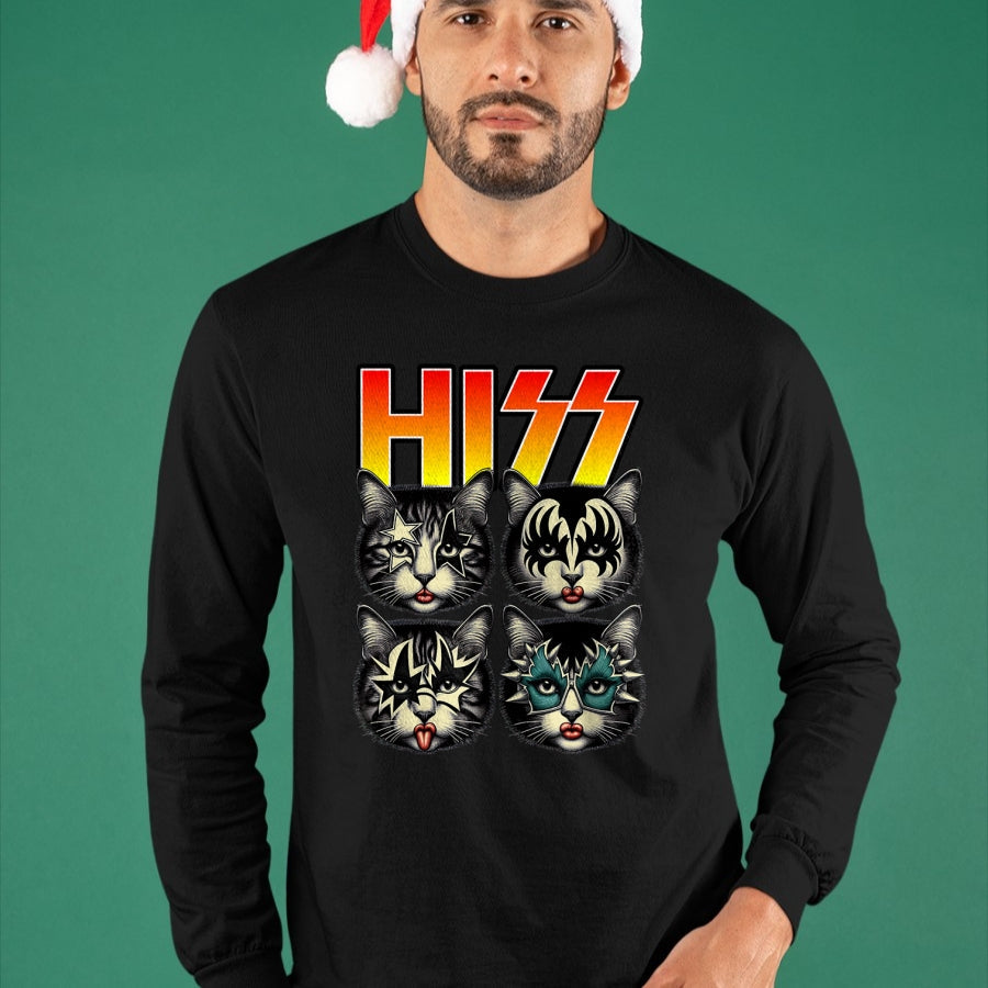 Cat Love Shirt, Funny Cat Lover Gift UnisexT-Shirt/Hoodie/Sweatshirt HLT00 - Retro Cat Rock Music Concert Band Hiss Funny Cat Kitten Love T-Shirt (1)