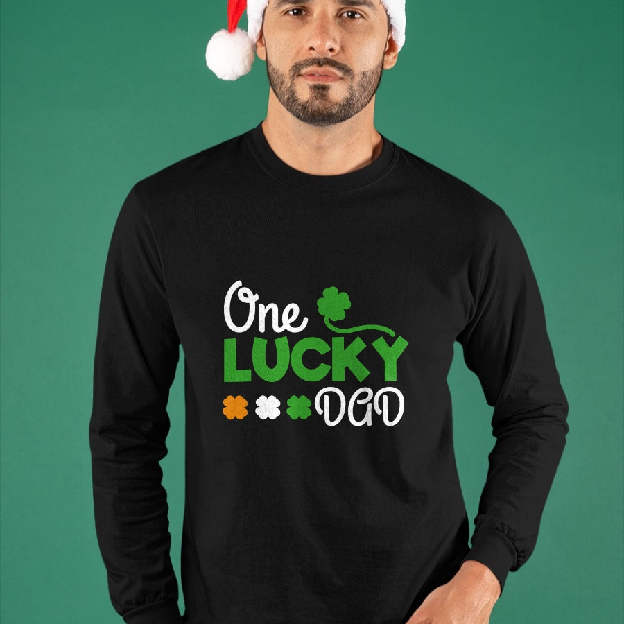 Gift for Dad Shirt, Funny Dad Unisex T-Shirt/Hoodie/Sweatshirt HLT00 – One Lucky Dad st patricks day pregnancy announcement shirt T-Shirt