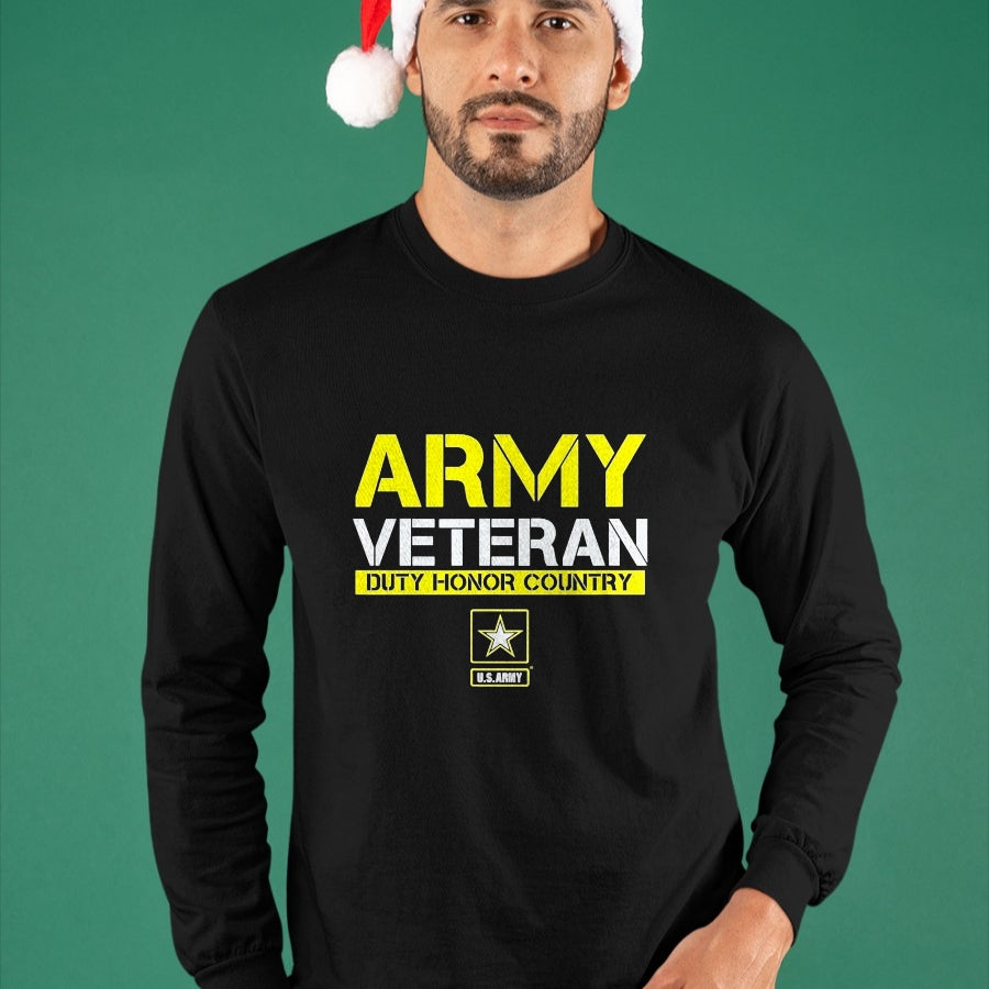 Proud Veteran Shirt, Funny Veteran UnisexT-Shirt/Hoodie/Sweatshirt HLT00 - US Army Veteran Duty Honor Land T-Shirt, Men, Black, 3X-Large