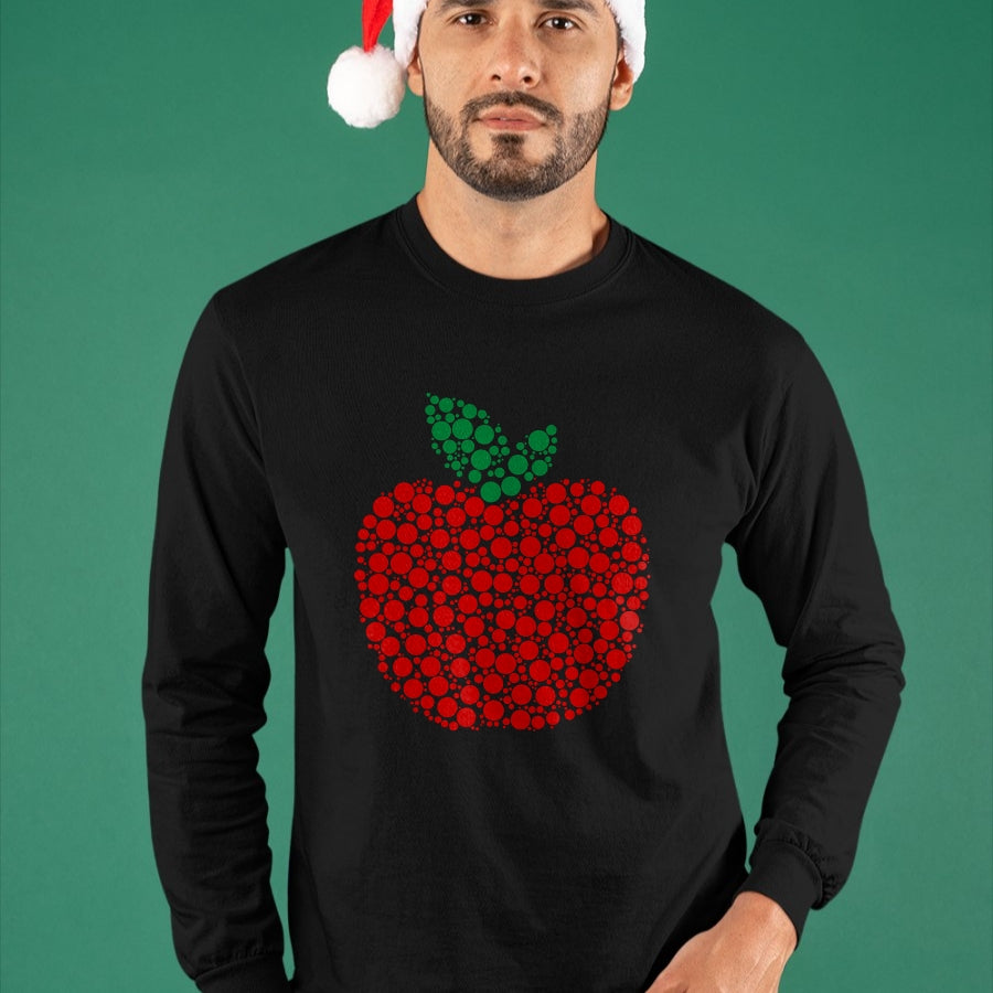 Best Teacher Shirt, Funny Teacher UnisexT-Shirt/Hoodie/Sweatshirt HLT00 - Apple Dot Pattern Art Teacher Appreciation Men Women Humor T-Shirt