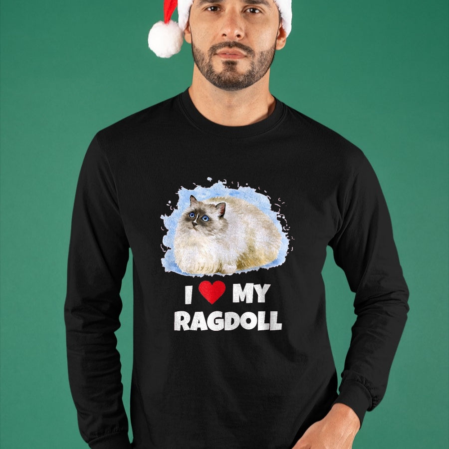 Cat Love Shirt, Funny Cat Lover Gift UnisexT-Shirt/Hoodie/Sweatshirt HLT00 - I Love My Ragdoll Cat T-Shirt T-Shirt, Girls, Red, Small