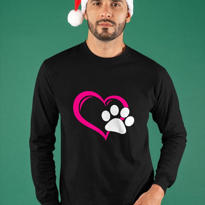 Cat Love Shirt, Funny Cat Lover Gift UnisexT-Shirt/Hoodie/Sweatshirt HLT00 - Cute I Love My Dog Puppy Cat Paw Heart T-Shirt (1)