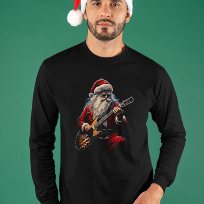 Guitar Lover Shirt, Funny Guitar UnisexT-Shirt/Hoodie/Sweatshirt HLT00 - Rock Guitar Santa Claus Playing Guitar - Funny Christmas T-Shirt