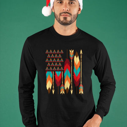 Native American T-Shirts, Vintage Native American Unisex T-Shirt/Hoodie/Sweatshirt HLT00 - Native American Flag - Pride Month Indigenous People Veteran