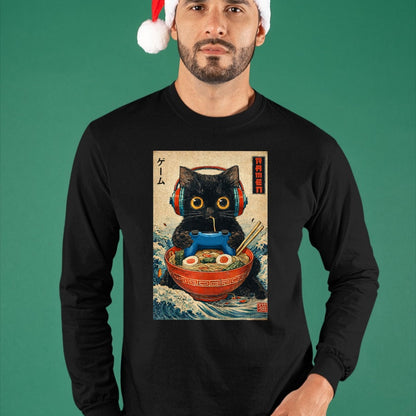 Cat Love Shirt, Funny Cat Lover Gift UnisexT-Shirt/Hoodie/Sweatshirt HLT00 - Cat Ramen Japanese Funny Graphic Tees Kawaii Cat Anime Gifts T-Shirt
