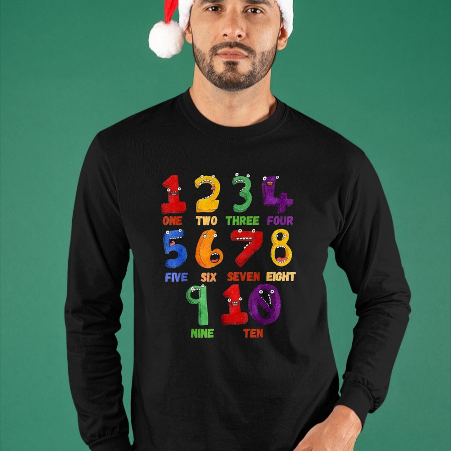 Best Student Shirt, Funny Back To School UnisexT-Shirt/Hoodie/Sweatshirt HLT00 - Learning Math Numbers Counting Funny Back to School Teacher T-Shirt, Women, Black, Small
