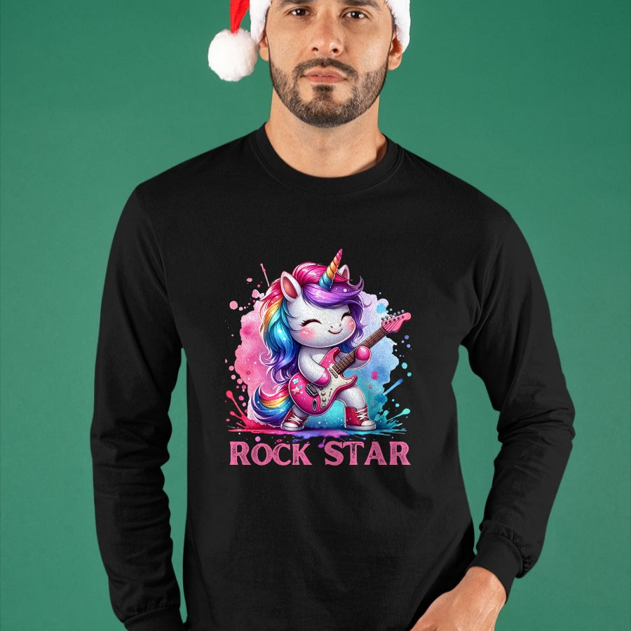 Guitar Lover Shirt, Funny Guitar UnisexT-Shirt/Hoodie/Sweatshirt HLT00 - Cute Unicorn Rock Star Guitar Rockin_ Music Singer T-Shirt