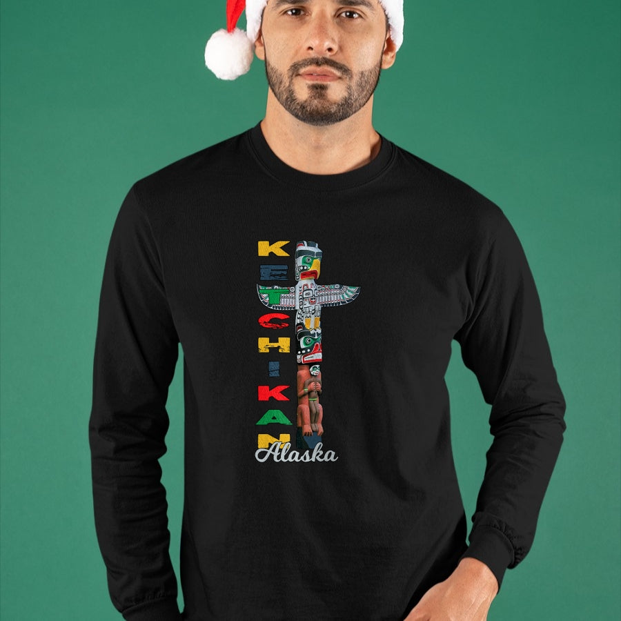 Native American T-Shirts, Vintage Native American Unisex T-Shirt/Hoodie/Sweatshirt HLT00 - Ketchikan Alaska Totem Pole Native Art Souvenir Keepsake