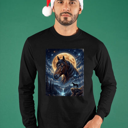Best Horse Lover Shirt , Funny Horse UnisexT-Shirt/Hoodie/Sweatshirt HLT00 -Mystical Retro Majestic Horse Spirit Animal Full Moon Nature T-Shirt