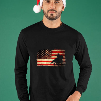 Best Horse Lover Shirt , Funny Horse UnisexT-Shirt/Hoodie/Sweatshirt HLT00 - Rodeo Cowboy Western Country Horse USA Flag 4th of July T-Shirt, Men, Black, 4X-Large