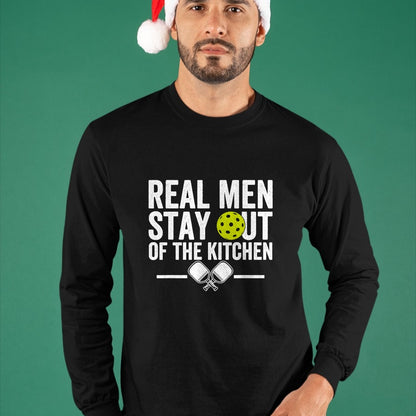 Funny Pickleball Shirt, Pickleball Lover Unisex T-Shirt/Hoodie/Sweatshirt HLT00 - Real Men Stay Out of The Kitchen Funny Pickleball Vintage T-Shirt