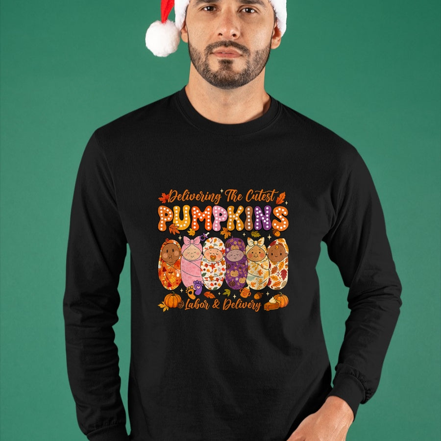 Best Doctor Shirt, Funny Doctor UnisexT-Shirt/Hoodie/Sweatshirt HLT00 - Delivering The Cutest Pumpkins Labor and Delivery Nurse Fall T-Shirt