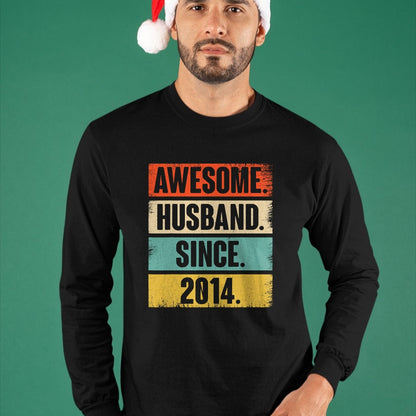Best Wife Shirt, Wife and Husband Unisex T-Shirt/Hoodie/Sweatshirt HLT00 - 10th Wedding Anniversary Epic Awesome Husband Since 2014 T-Shirt