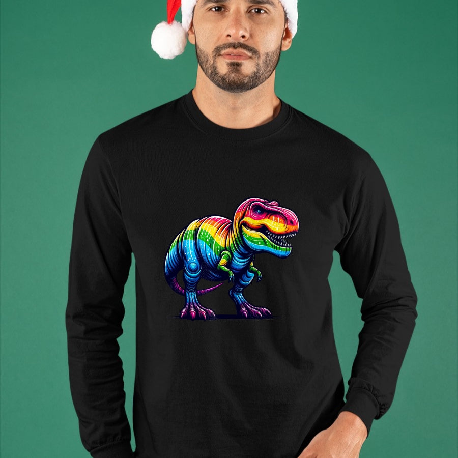 Best Dinosaur Lover Shirt, Funny Dinosaur UnisexT-Shirt/Hoodie/Sweatshirt HLT00 - Rainbow T-Rex Dinosaur Lovers Tyrannosaurus Rex Rainbow T-Shirt