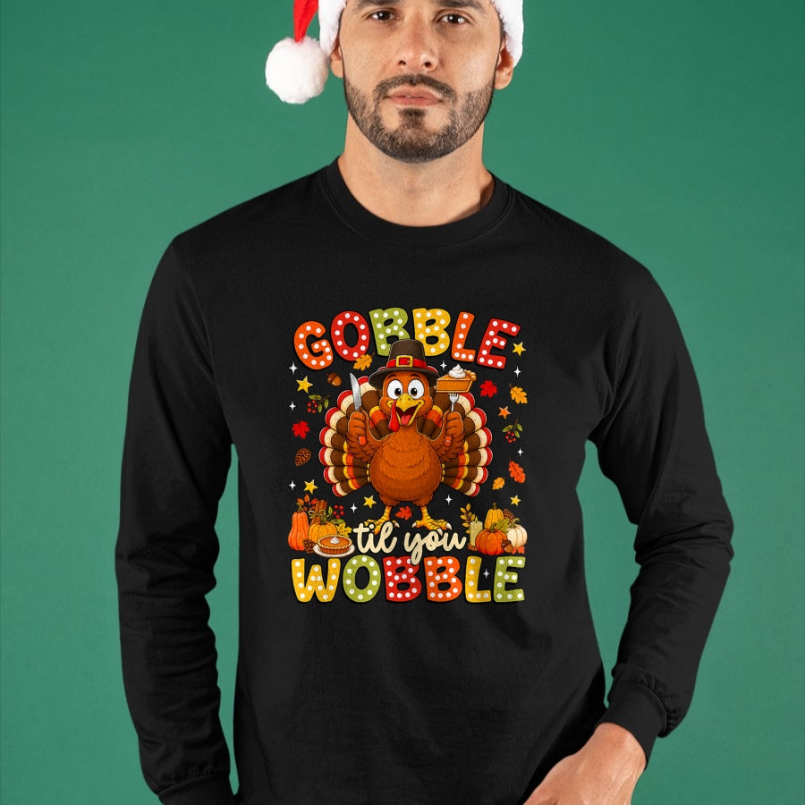 Best Thanksgiving Family Shirt , Funny Thanksgiving UnisexT-Shirt/Hoodie/Sweatshirt HLT00 - Gobble Til You Wobble Thanksgiving Turkey Men Women Kids T-Shirt
