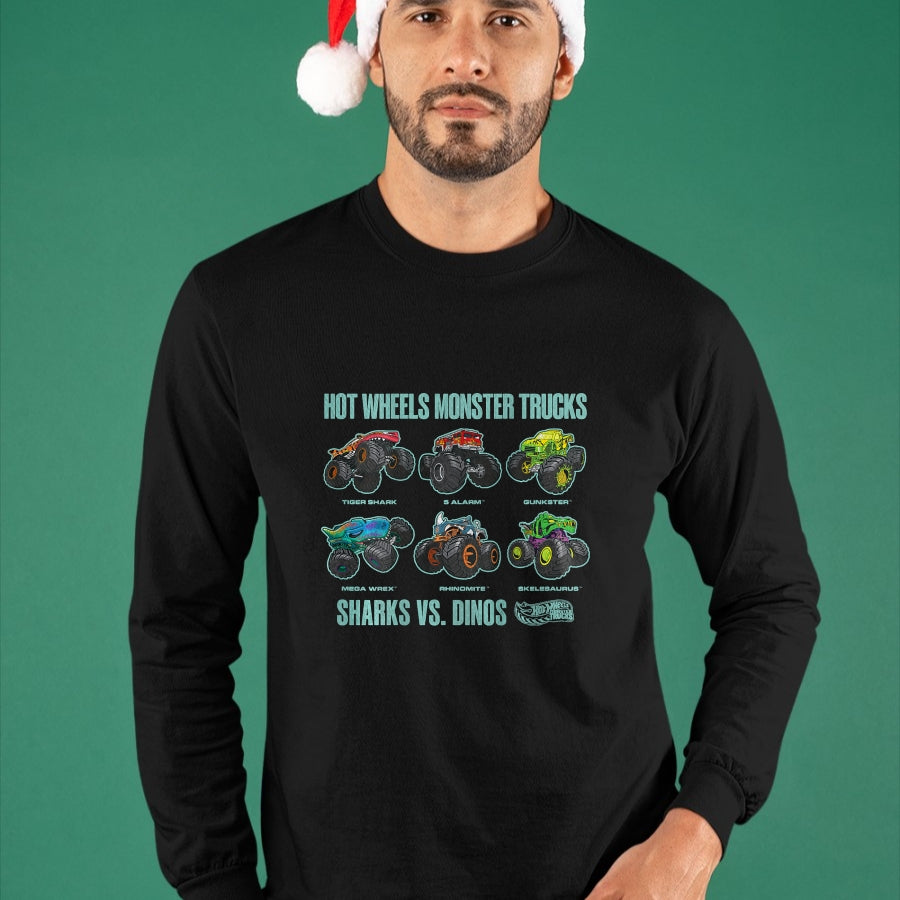 Best Dinosaur Lover Shirt, Funny Dinosaur UnisexT-Shirt/Hoodie/Sweatshirt HLT00 - Hot Wheels Monster Trucks Sharks vs. Dinos T-Shirt Tee for Men Women Boys and Girls