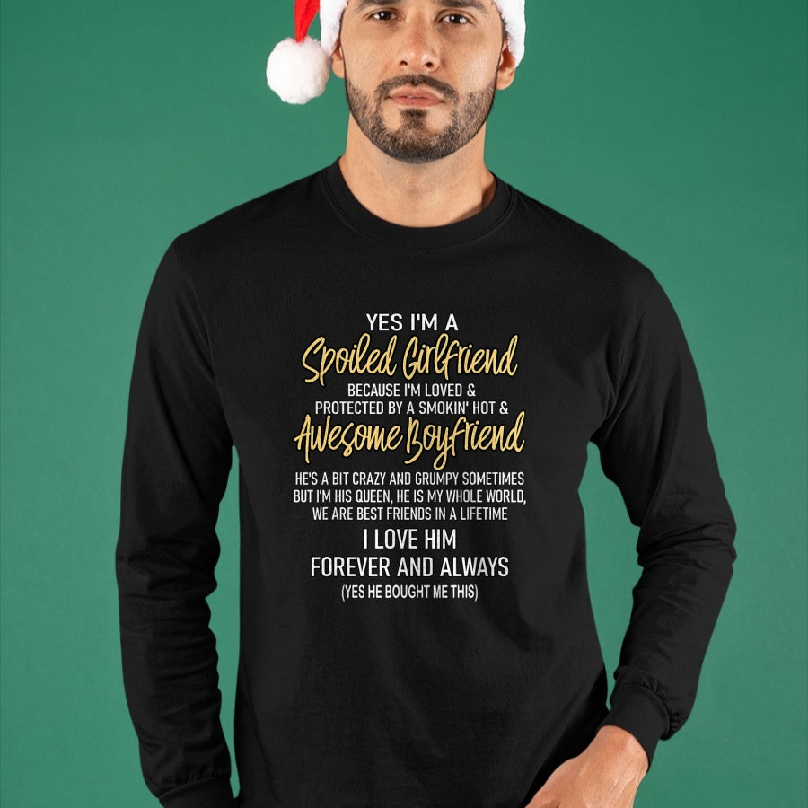 Best Wife Shirt, Wife and Husband Unisex T-Shirt/Hoodie/Sweatshirt HLT00 - Gift for wife T shirt, lucky wife   Lucky Wife Yes I'm A Spoiled Loved Protected Girlfriend T-Shirt