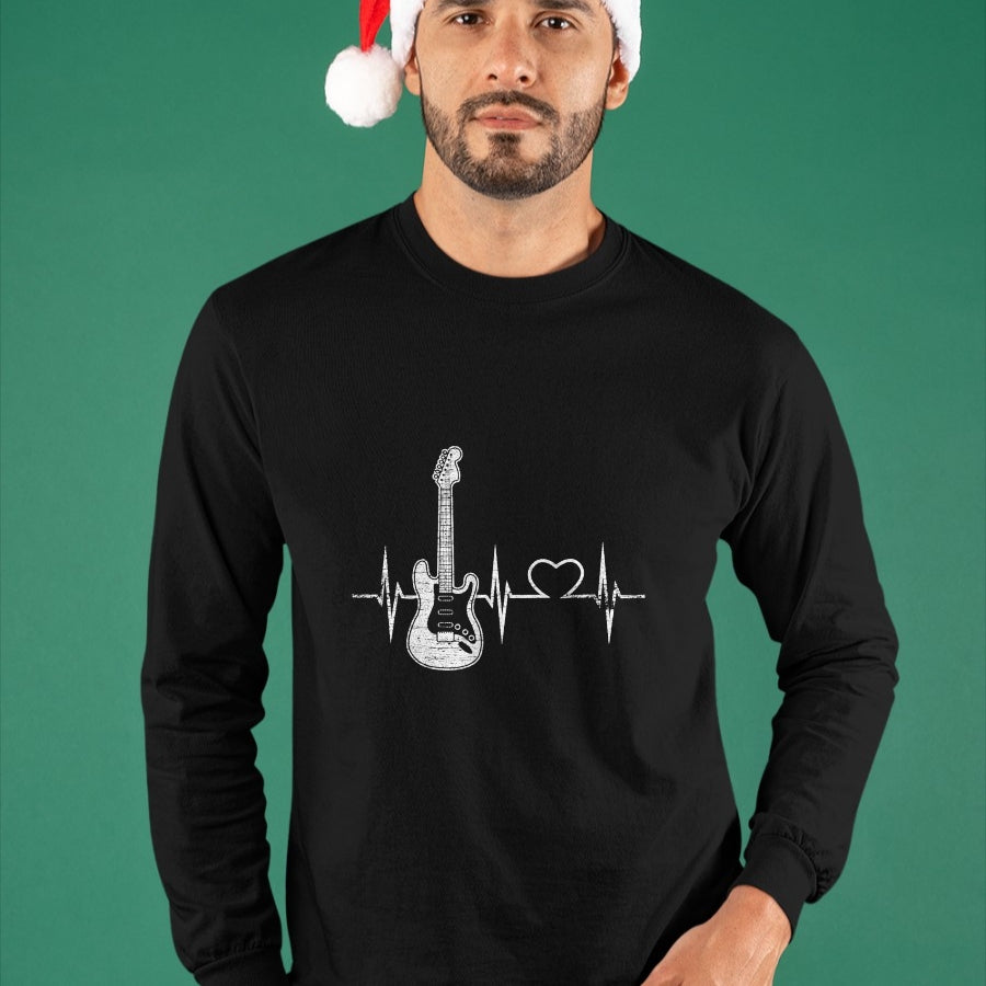 Guitar Lover Shirt, Funny Guitar UnisexT-Shirt/Hoodie/Sweatshirt HLT00 - Vintage Guitarist Love Music Heart Gifts Heartbeat Guitar T-Shirt