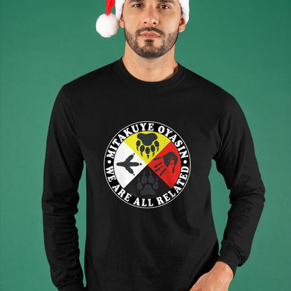 Native American T-Shirts, Vintage Native American Unisex T-Shirt/Hoodie/Sweatshirt HLT00 - Native American Medicine Wheel Mitakuye Oyasin