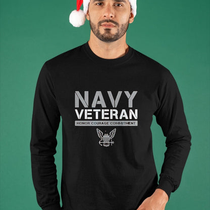 Proud Veteran Shirt, Funny Veteran UnisexT-Shirt/Hoodie/Sweatshirt HLT00 - US Navy - Veteran Honor Courage Commitment T-Shirt, Men, Black, 3X-Large