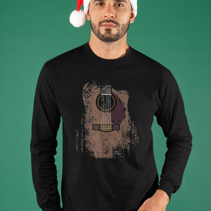 Guitar Lover Shirt, Funny Guitar UnisexT-Shirt/Hoodie/Sweatshirt HLT00 - Distressed Acoustic Guitar Vintage Player Rock & Roll Music T-Shirt, Men, Black, 3X-Large