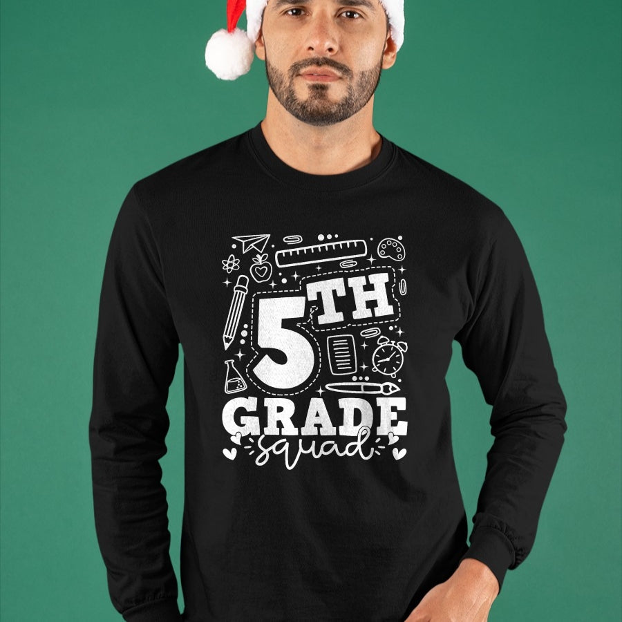 Best Student Shirt, Funny Back To School UnisexT-Shirt/Hoodie/Sweatshirt HLT00 - Back to School 5th Fifth Grade Squad Teacher Kid T-Shirt