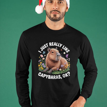 Cute Capybara Shirt, Funny Capybara Unisex T-Shirt/Hoodie/Sweatshirt HLT00 - Funny Capybara Art for Men Women Kids Capybara Lover T-Shirt