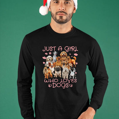 Dog Love Shirt, Dog Lover Gift T-Shirt/Hoodie/Sweatshirt HLT00 - Funny Cute Dog Puppy Lover Just A Girl Who Loves Dogs T-Shirt
