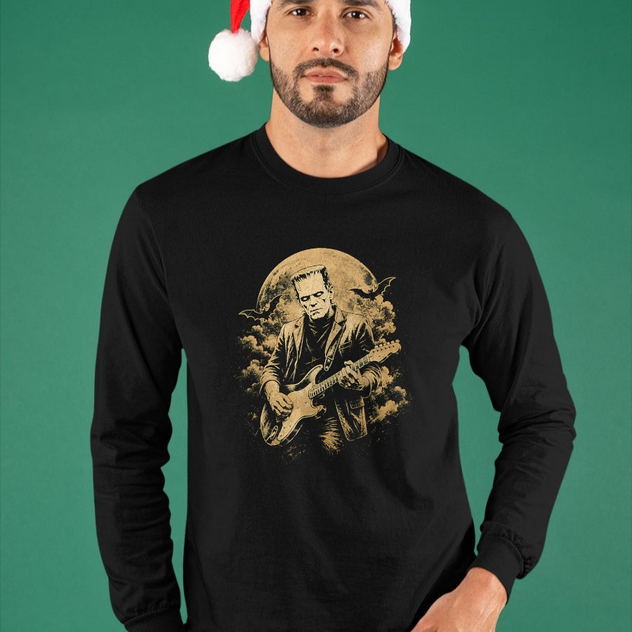 Guitar Lover Shirt, Funny Guitar UnisexT-Shirt/Hoodie/Sweatshirt HLT00 - Frankenstein Guitar Halloween Graphic T-Shirt (1)