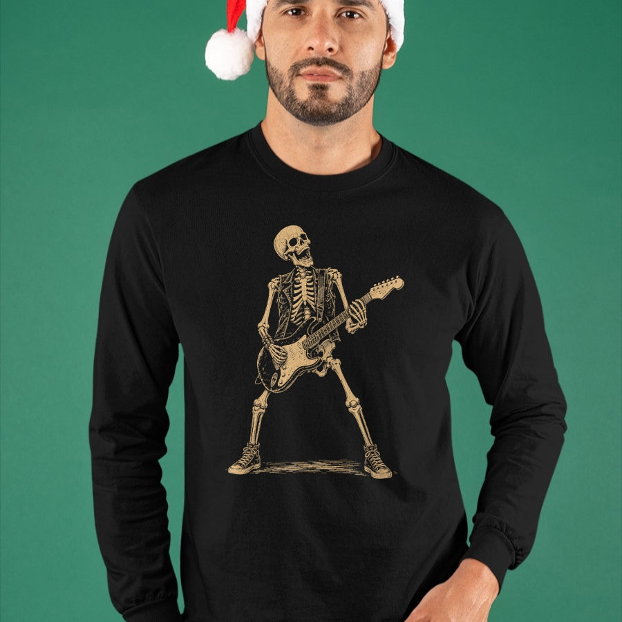 Guitar Lover Shirt, Funny Guitar UnisexT-Shirt/Hoodie/Sweatshirt HLT00 - Skeleton Playing Guitar Rock and Roll Music Men Women Kids T-Shirt