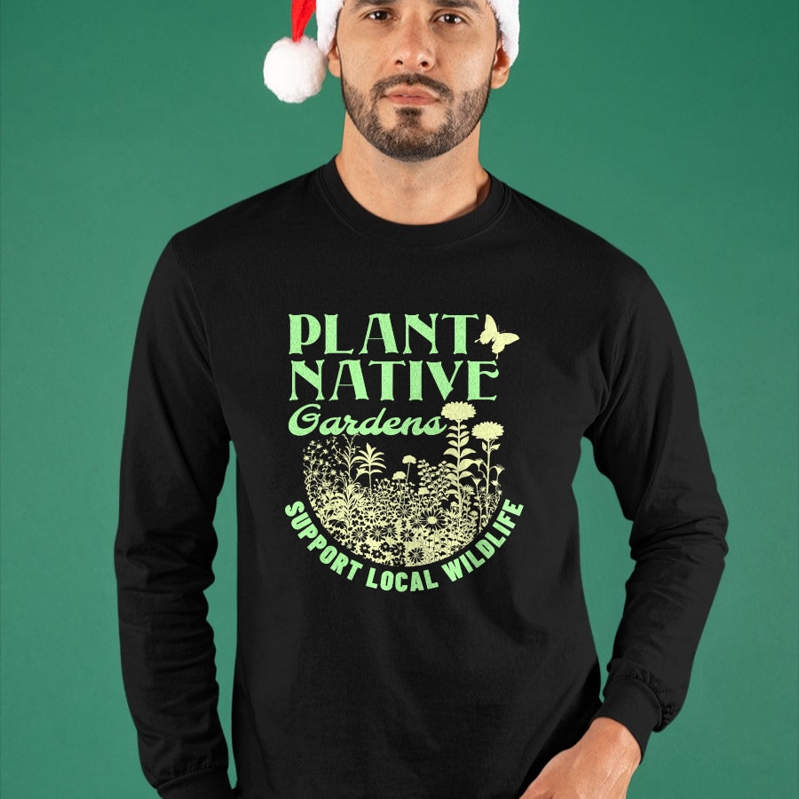 Native American T-Shirts, Vintage Native American Unisex T-Shirt/Hoodie/Sweatshirt HLT00 - Plant Native Gardens Support Local Wildlife Gardening