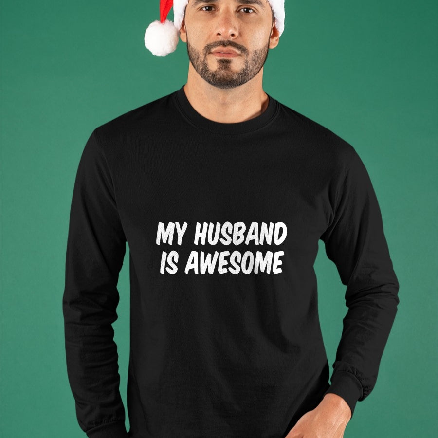 Best Wife Shirt, Wife and Husband Unisex T-Shirt/Hoodie/Sweatshirt HLT00 - My Husband Is Awesome T-Shirt (1)
