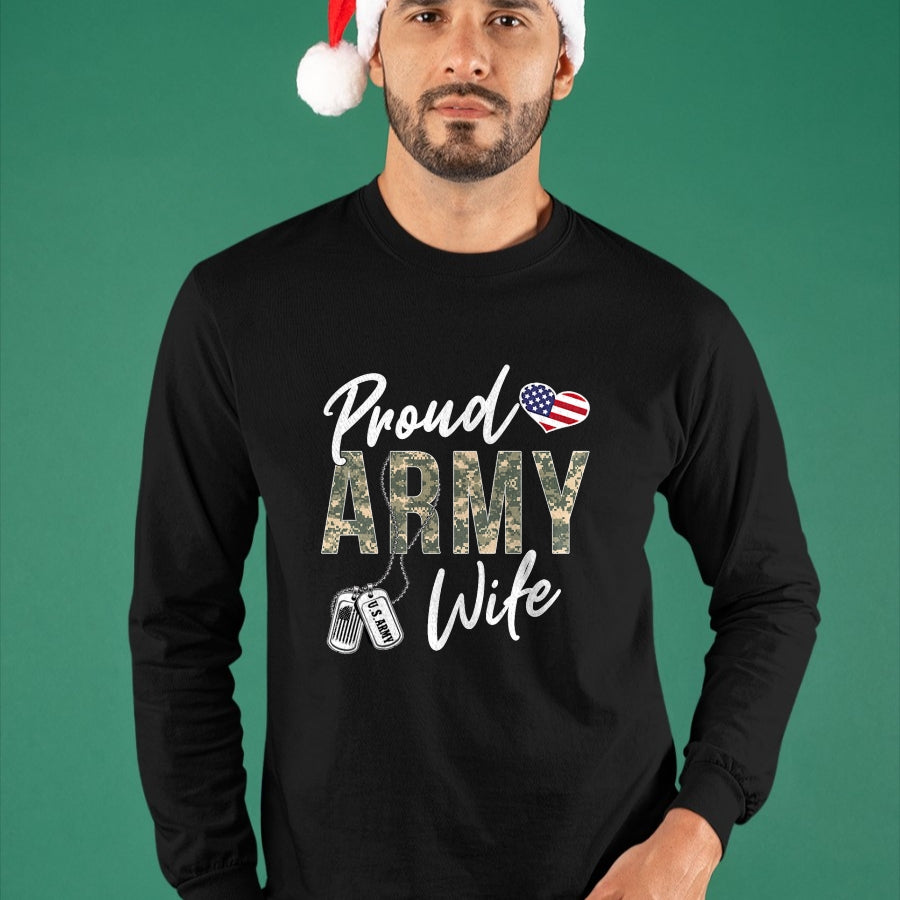 Best Wife Shirt, Wife and Husband Unisex T-Shirt/Hoodie/Sweatshirt HLT00 - Gift for wife T shirt, lucky wife   Proud Army Wife Army Graduation Wife US Army Wife Gifts T-Shirt