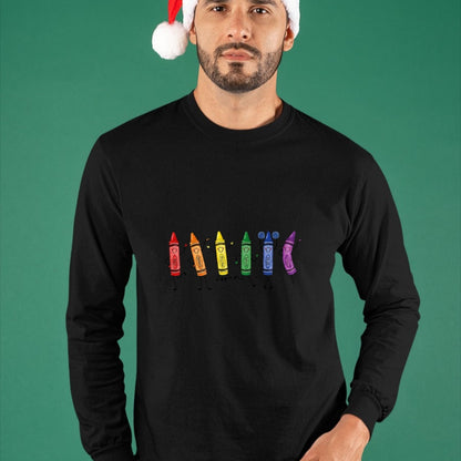 Best Teacher Shirt, Funny Teacher UnisexT-Shirt/Hoodie/Sweatshirt HLT00 - CCute Rainbow Crayons Preschool Teacher Back to School T-Shirt (1)