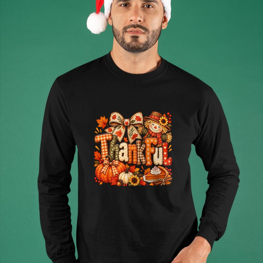 Best Thanksgiving Family Shirt , Funny Thanksgiving UnisexT-Shirt/Hoodie/Sweatshirt HLT00 - Thankful Thanksgiving Fall Scarecrow Pumpkin Autumn Harvest T-Shirt