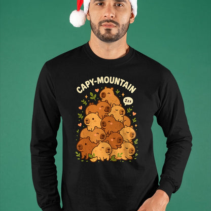 Cute Capybara Shirt, Funny Capybara Unisex T-Shirt/Hoodie/Sweatshirt HLT00 - Capybara T-Shirt Capy-Mountain Cute Design Capybara Shirt T-Shirt
