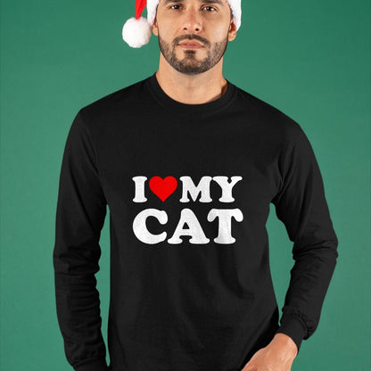 Cat Love Shirt, Funny Cat Lover Gift UnisexT-Shirt/Hoodie/Sweatshirt HLT00 - Red Heart I Love My Cat T-Shirt