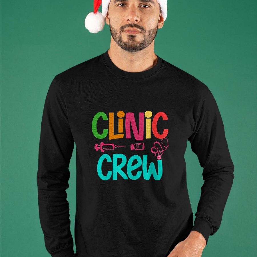 Funny Nurse Shirt, Nurse Unisex T-Shirt/Hoodie/Sweatshirt HLT00 - Retro Clinic Crew For School Nurse Crew Girl Women Mama Wife T-Shirt