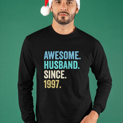 Best Wife Shirt, Wife and Husband Unisex T-Shirt/Hoodie/Sweatshirt HLT00 - Awesome Husband Since 1997 27th wedding anniversary 27 years T-Shirt
