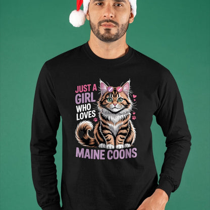 Cat Love Shirt, Funny Cat Lover Gift UnisexT-Shirt/Hoodie/Sweatshirt HLT00 - Girls Maine Coon T-Shirt