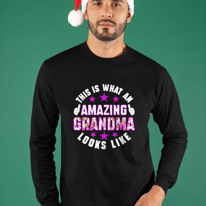 Best Grandma Shirt, Proud Grandma Unisex T-Shirt/Hoodie/Sweatshirt HLT00 - This Is What An Amazing Grandma Looks Like Shirt Mothers Day T-Shirt (1)