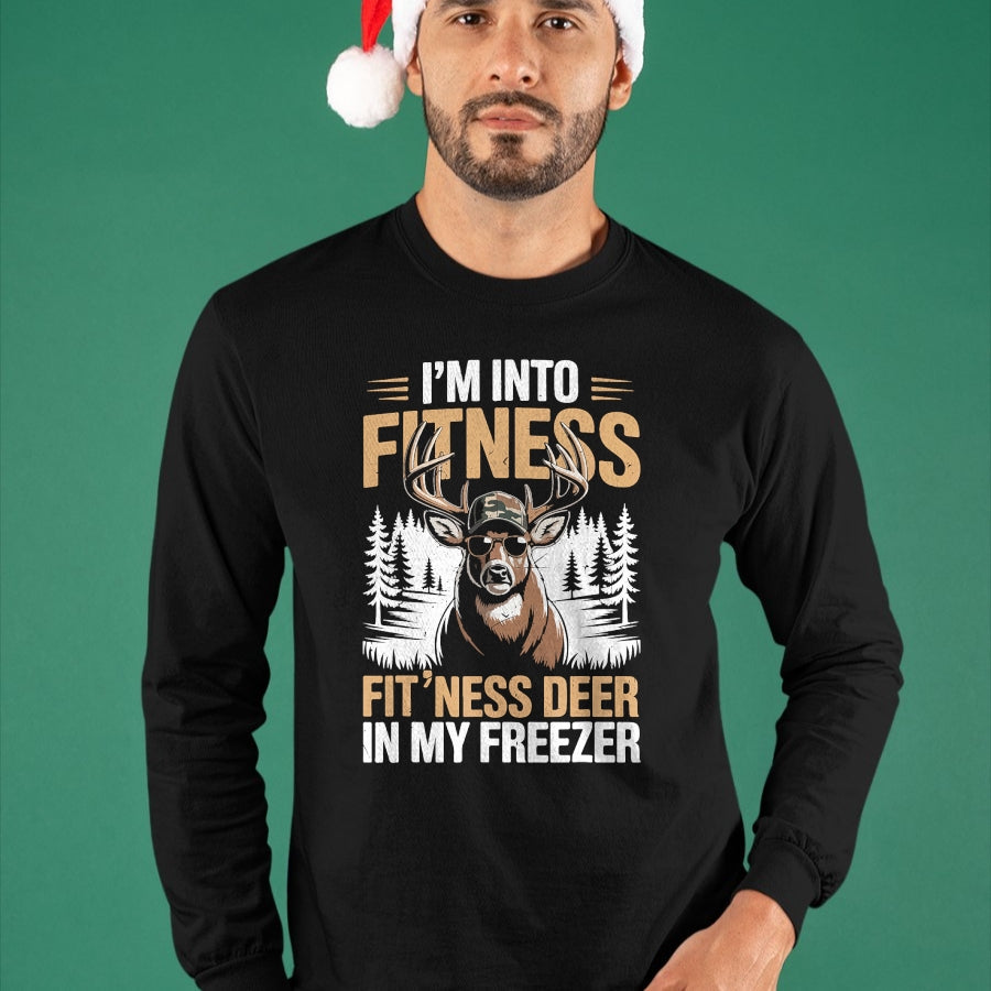 Funny Hunting Shirt, Gift For Hunting Lover Unisex T-Shirt/Hoodie/Sweatshirt HLT00 - Camo Deer Hunting Men_s Fitness Deer Freezer Funny Hunting T-Shirt
