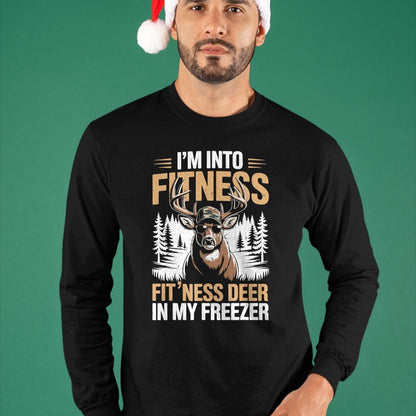 Funny Hunting Shirt, Gift For Hunting Lover Unisex T-Shirt/Hoodie/Sweatshirt HLT00 - Camo Deer Hunting Men_s Fitness Deer Freezer Funny Hunting T-Shirt
