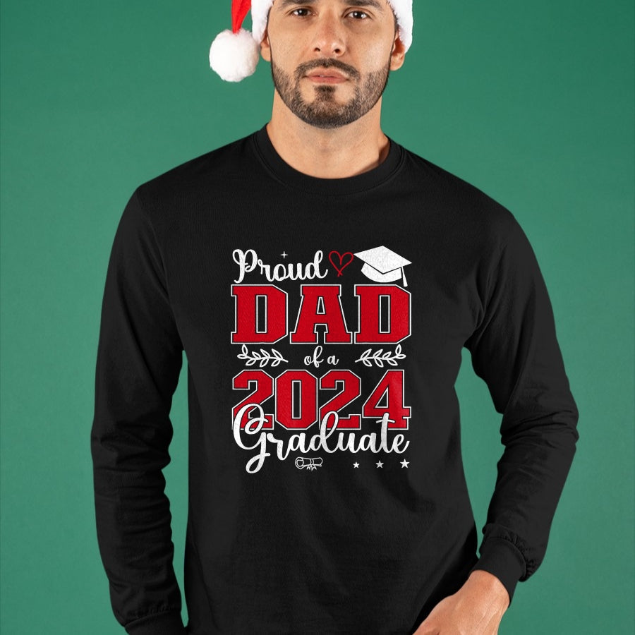 Gift for Dad Shirt, Funny Dad Unisex T-Shirt/Hoodie/Sweatshirt HLT00 – Proud Dad of a class of 2024 graduate for graduation T-Shirt