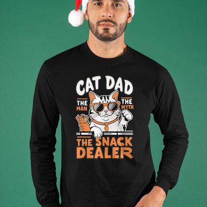 Cat Love Shirt, Funny Cat Lover Gift UnisexT-Shirt/Hoodie/Sweatshirt HLT00 - Cat Dad The Man The Myth The Snack Dealer T-Shirt