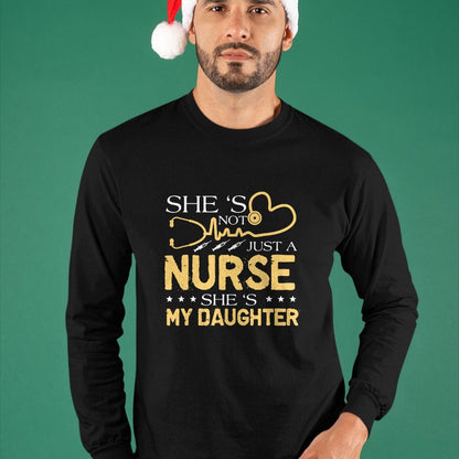Funny Nurse Shirt, Nurse Unisex T-Shirt/Hoodie/Sweatshirt HLT00 - My Daughter Is A Nurse Proud Nurse's Mom Dad RN LPN Family T-Shirt
