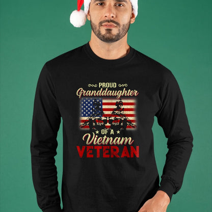 Best Grandpa Shirt, Proud Grandpa Unisex T-Shirt/Hoodie/Sweatshirt HLT00 - Proud Granddaughter Of A Vietnam Veteran Grandpa T-Shirt